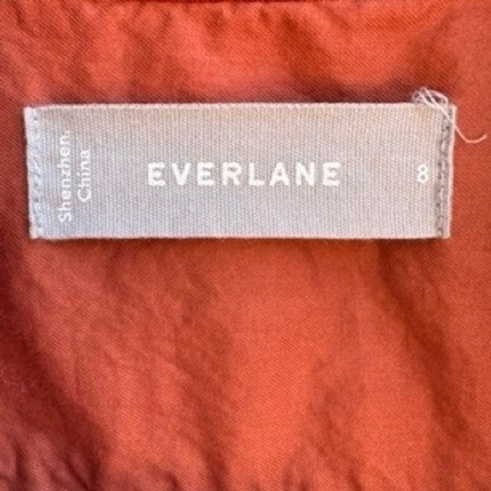 Everlane Womens Relaxed Poplin Rust Orange Button Down Shirt SZ 8 Cotton Minimal - Picture 3 of 8